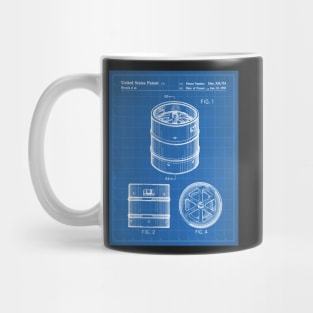 Beer Keg Patent - Beer Lover Craft Ale Art - Blueprint Mug